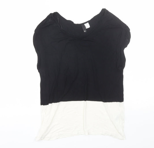Womens UK Size 10 Divided Black Basic T-Shirt