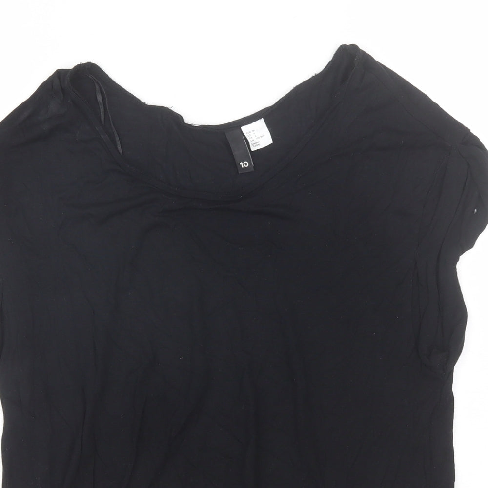 Womens UK Size 10 Divided Black Basic T-Shirt