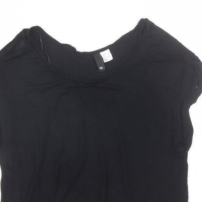 Womens UK Size 10 Divided Black Basic T-Shirt