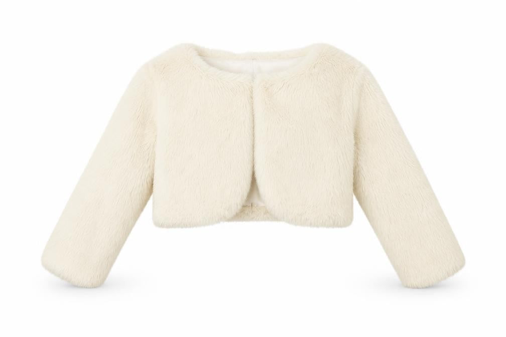 Front view of Miss Ebita Baby White Jacket, size 12, Months