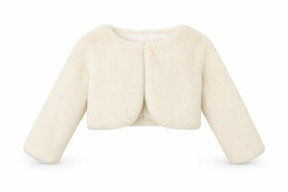 Front view of Miss Ebita Baby White Jacket, size 12, Months