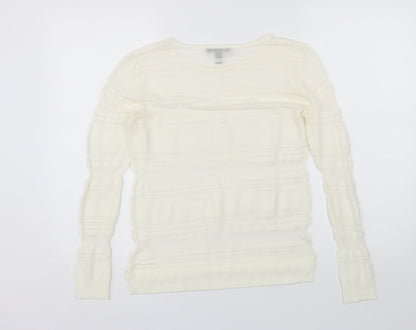 Womens UK Size S Mango Ivory Basic Blouse