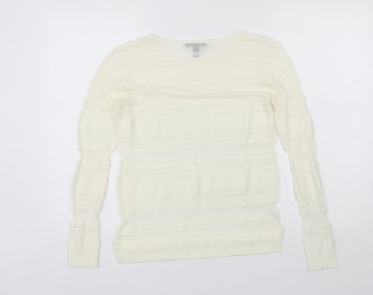 Womens UK Size S Mango Ivory Basic Blouse
