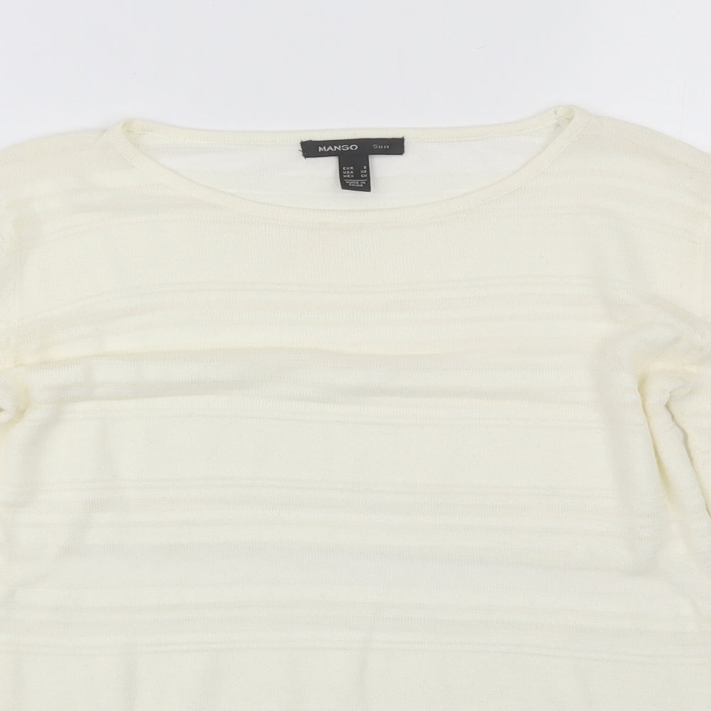 Womens UK Size S Mango Ivory Basic Blouse