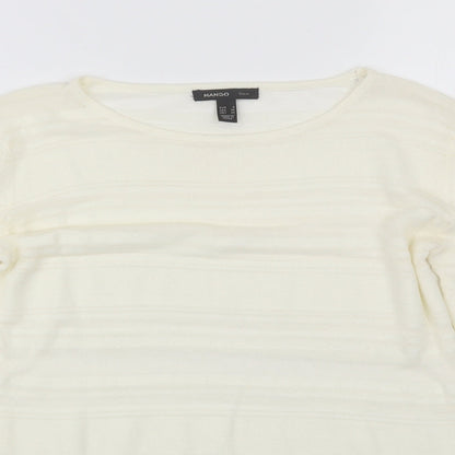 Womens UK Size S Mango Ivory Basic Blouse