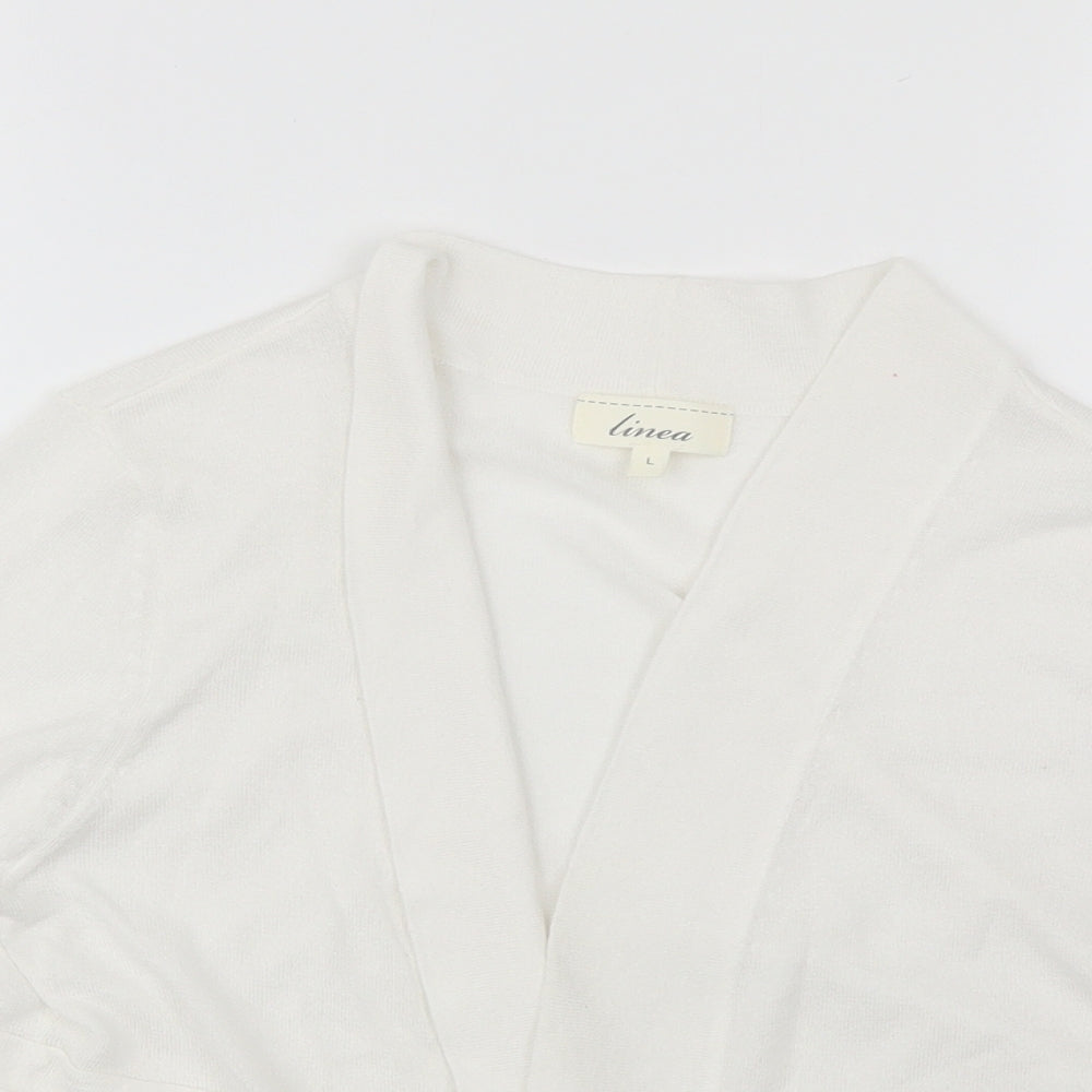 Womens UK Size L Linea White Shrug Jumper