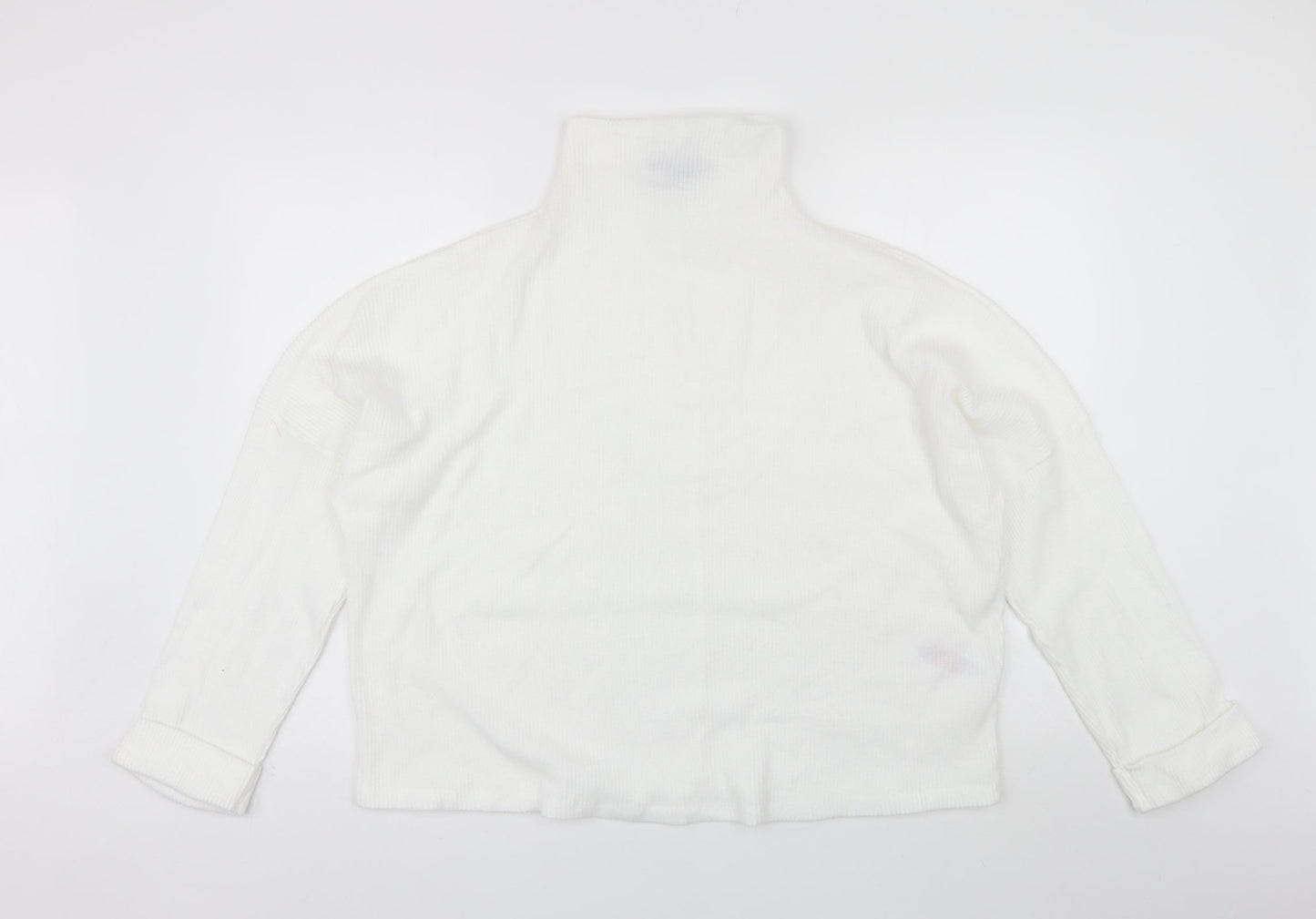 Primark Womens White High Neck  Polyester Pullover Jumper Size XL