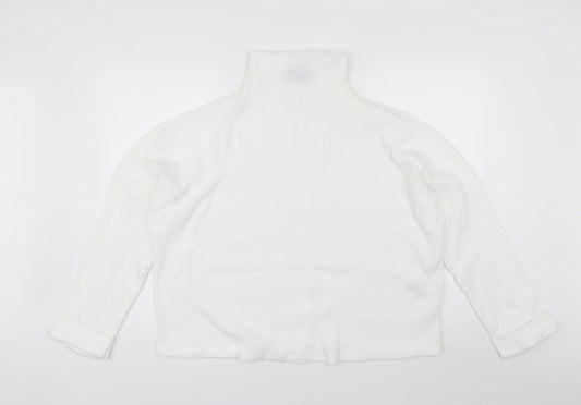 Primark Womens White High Neck  Polyester Pullover Jumper Size XL