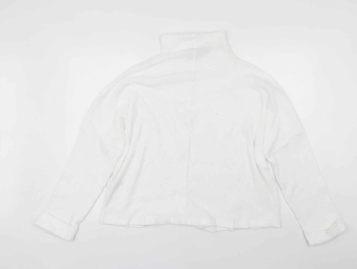 Primark Womens White High Neck  Polyester Pullover Jumper Size XL