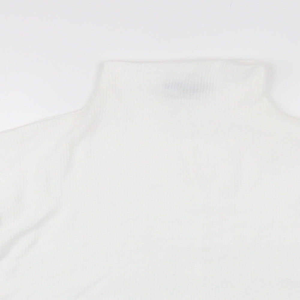 Primark Womens White High Neck  Polyester Pullover Jumper Size XL