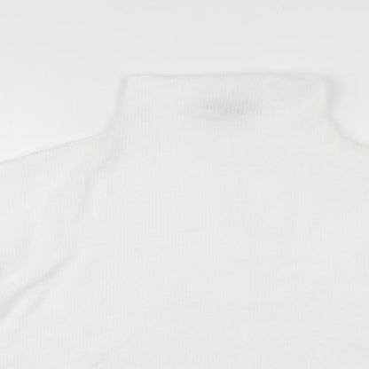 Primark Womens White High Neck  Polyester Pullover Jumper Size XL