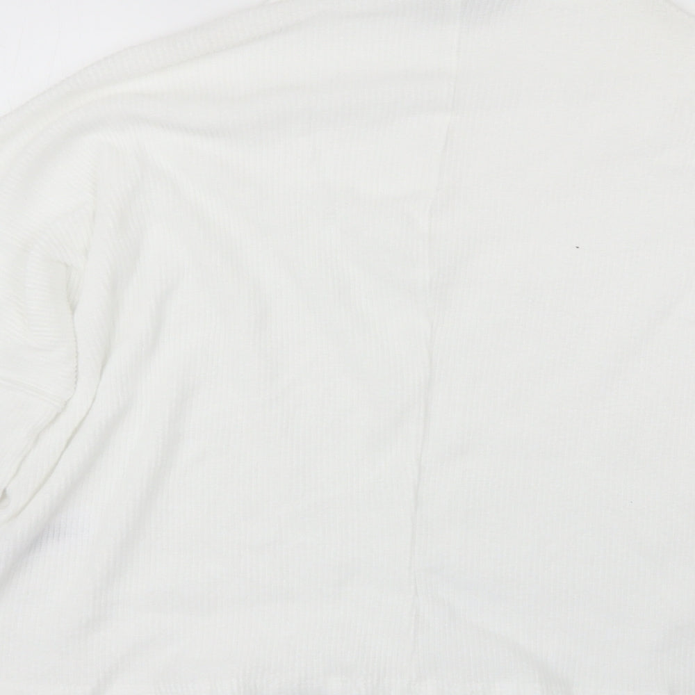 Primark Womens White High Neck  Polyester Pullover Jumper Size XL