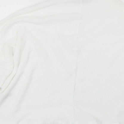 Primark Womens White High Neck  Polyester Pullover Jumper Size XL