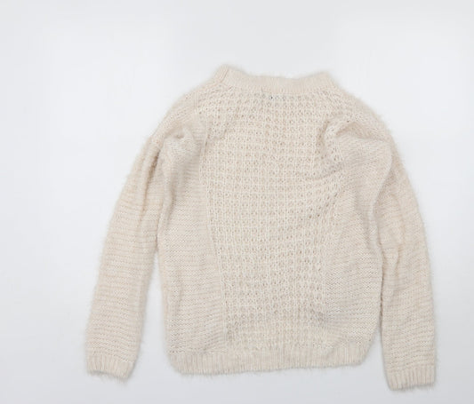 Womens UK Size 10 New Look Ivory Pullover Jumper