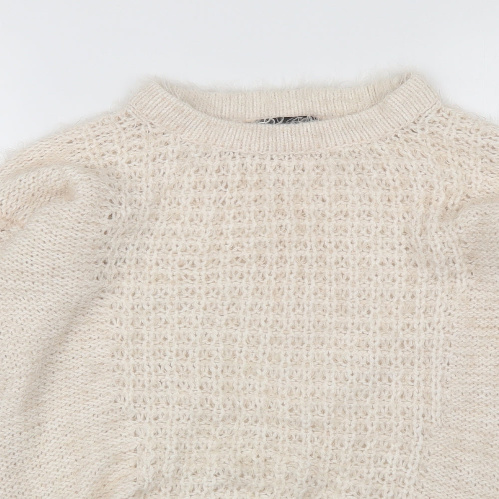 Womens UK Size 10 New Look Ivory Pullover Jumper