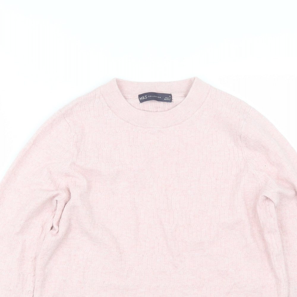 Womens UK Size 14 Marks and Spencer Pink Pullover Jumper