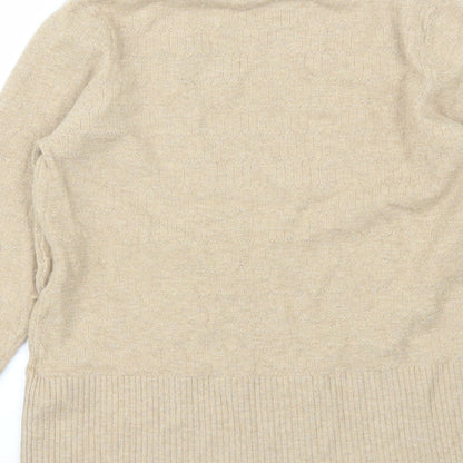 Marks and Spencer Womens Brown Round Neck  Viscose Pullover Jumper Size 14