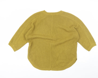 TU Womens Green Round Neck  Acrylic Pullover Jumper Size M