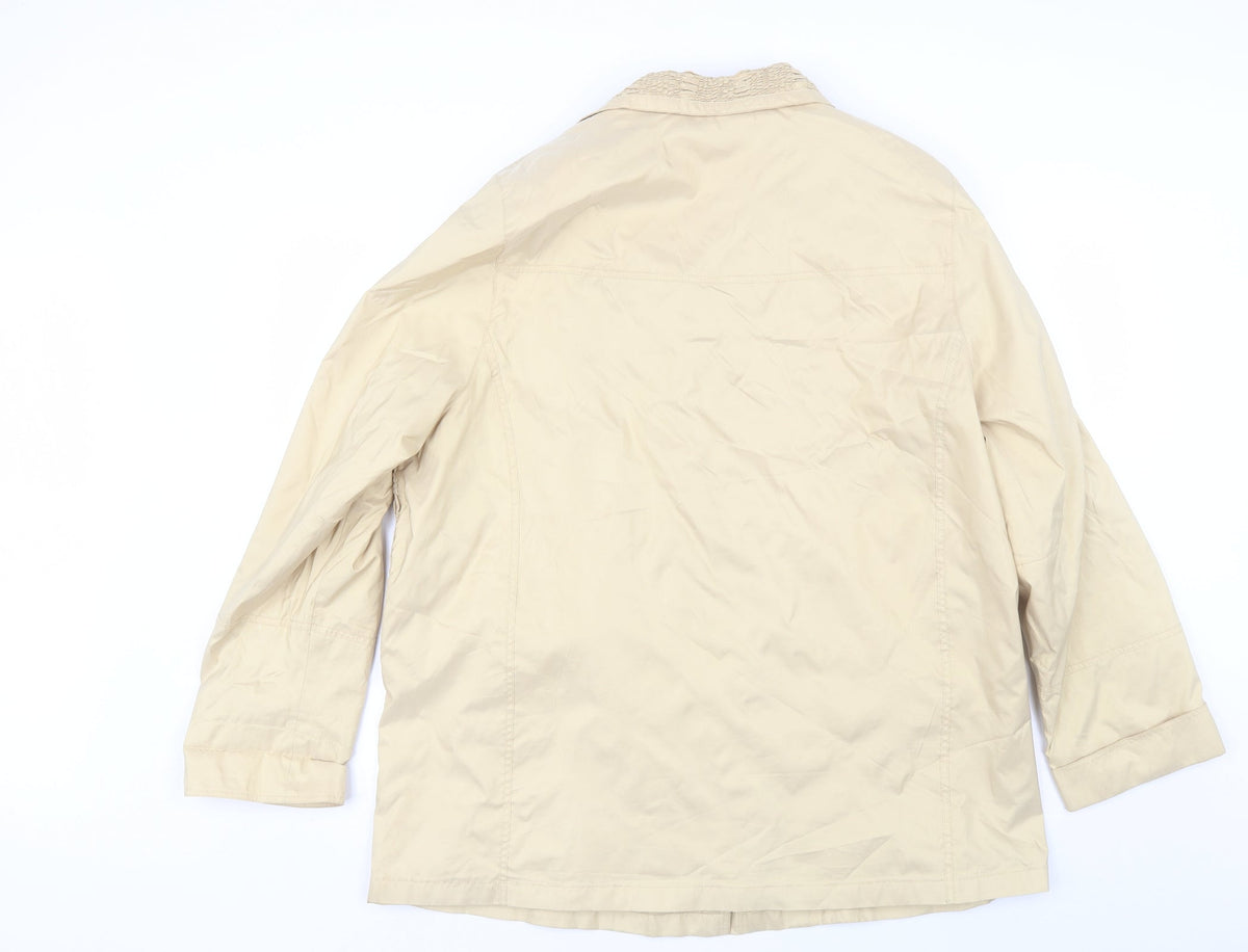 Back view of KM Design women’s gold windbreaker jacket, size UK 18