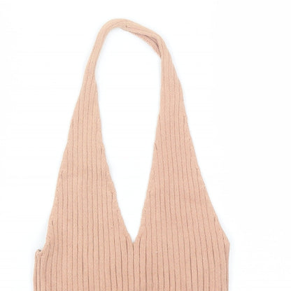 FOREVER 21 Womens Pink  Cotton Basic Tank Size L Halter