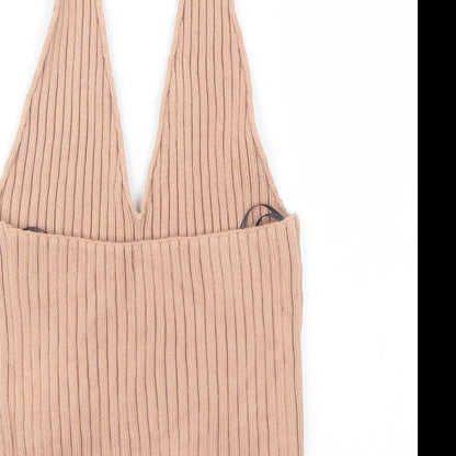 FOREVER 21 Womens Pink  Cotton Basic Tank Size L Halter