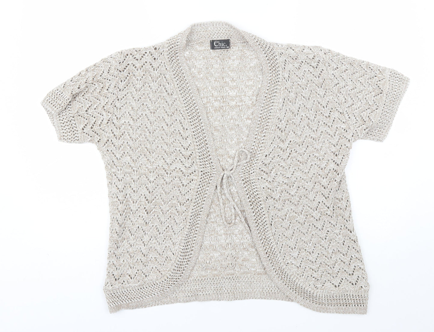 Womens UK Size M CHIC Beige Shrug Jumper