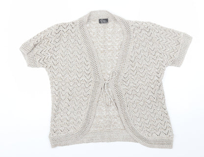 Womens UK Size M CHIC Beige Shrug Jumper