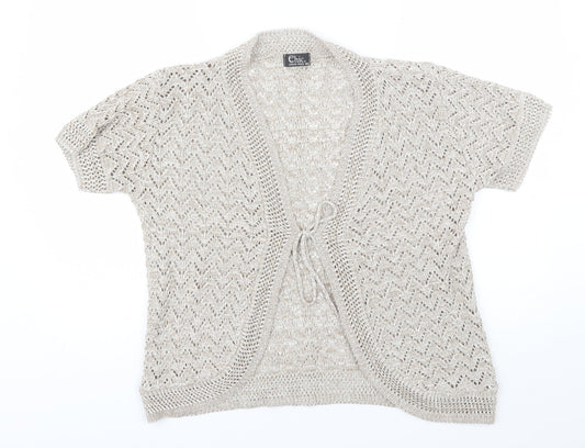 Womens UK Size M CHIC Beige Shrug Jumper