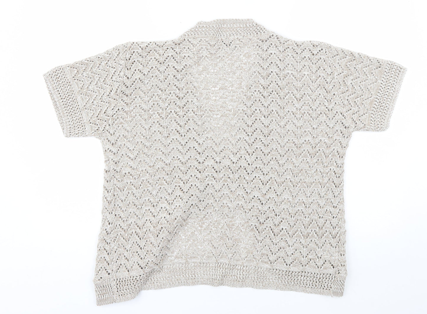 Womens UK Size M CHIC Beige Shrug Jumper
