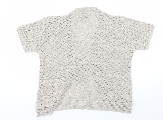 Womens UK Size M CHIC Beige Shrug Jumper
