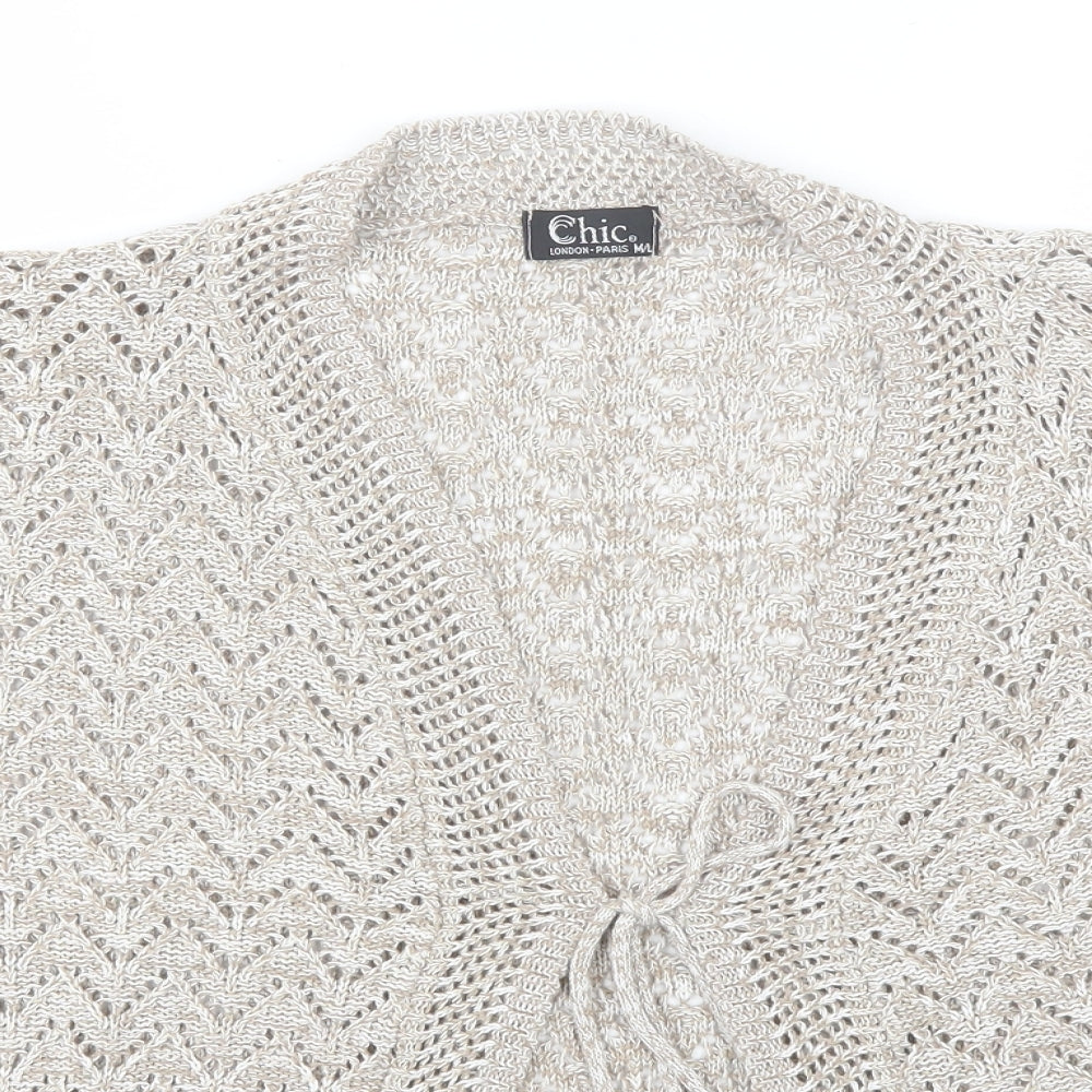 Womens UK Size M CHIC Beige Shrug Jumper