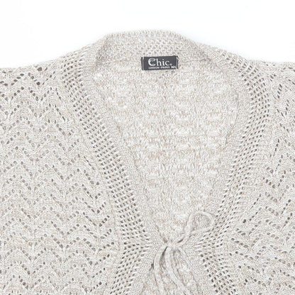 Womens UK Size M CHIC Beige Shrug Jumper