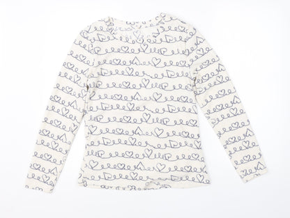 George Girls White  Polyester  Pyjama Top Size 8-9 Years