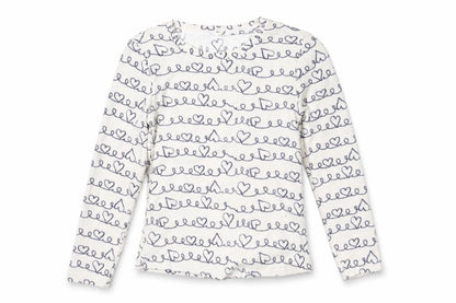 Front view of George girls’ white polyester pyjama top, size 8-9, years