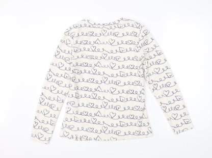George Girls White  Polyester  Pyjama Top Size 8-9 Years