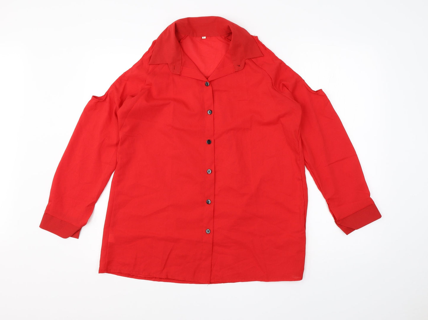 Womens UK Size M Preworn Red Basic Blouse