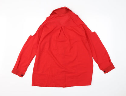 Womens UK Size M Preworn Red Basic Blouse