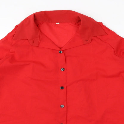 Womens UK Size M Preworn Red Basic Blouse
