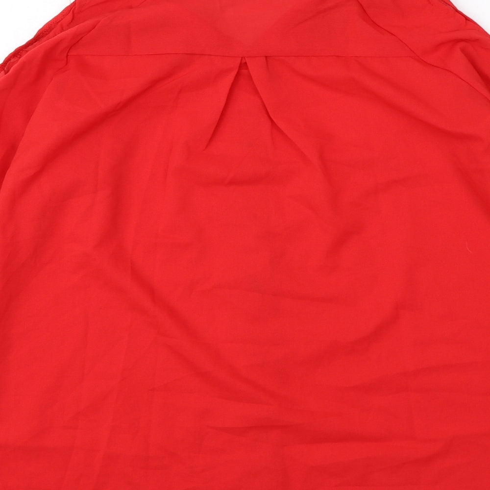 Womens UK Size M Preworn Red Basic Blouse