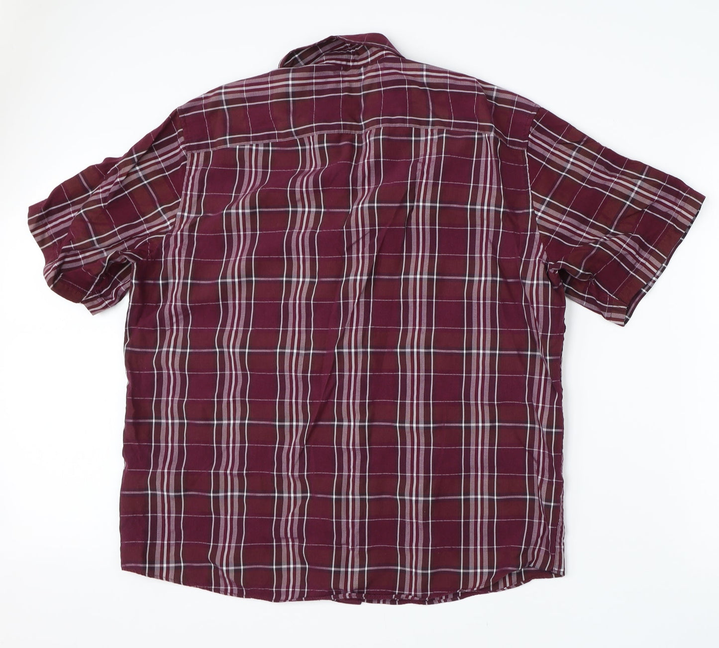 Mens UK Size XL M&S Red  Button-Up Short Sleeve Casual Shirt