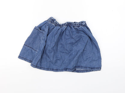 NEXT Girls Blue  Cotton A-Line Skirt Size 3-4 Years  Regular