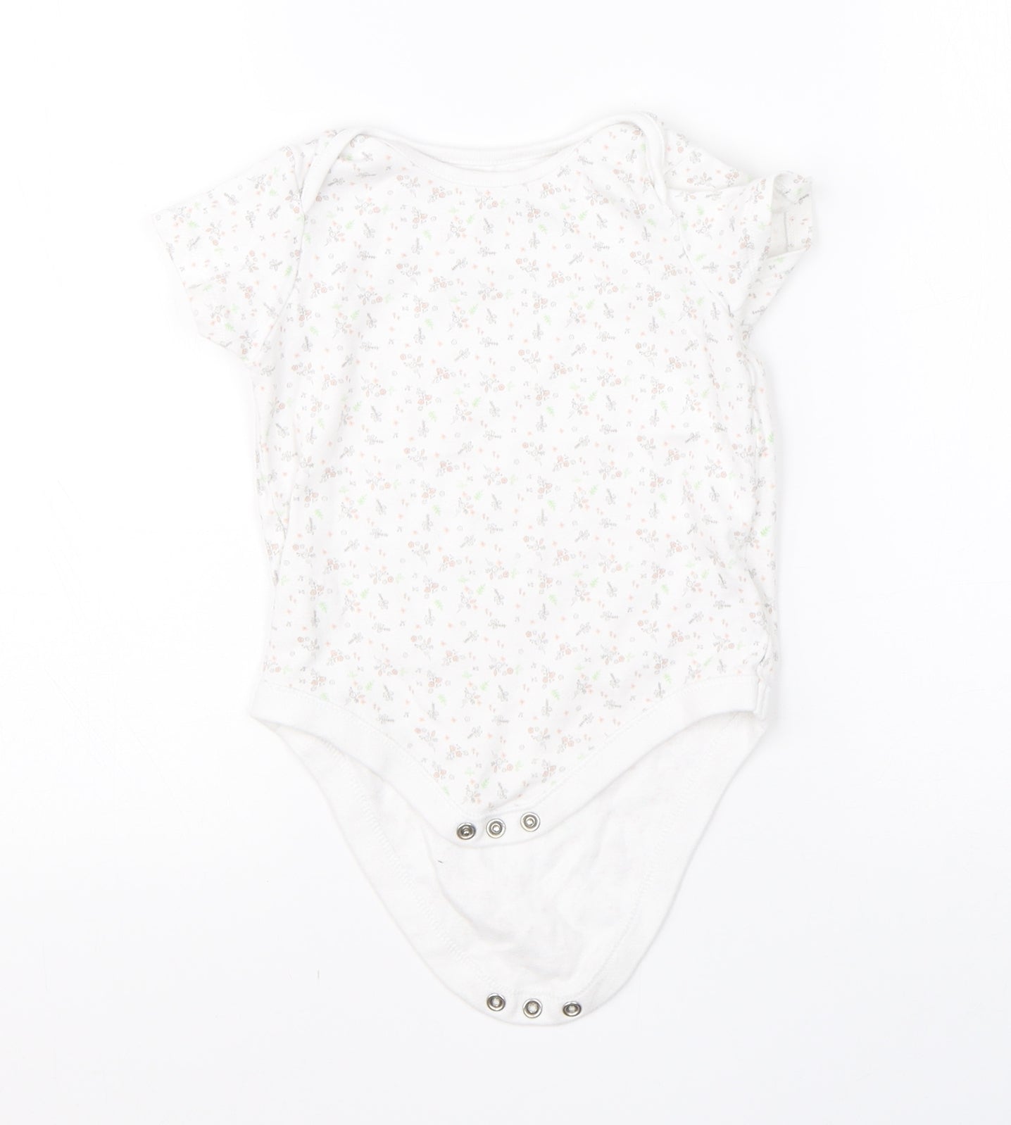 F&F Girls White  Cotton Babygrow One-Piece Size 18-24 Months