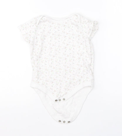 F&F Girls White  Cotton Babygrow One-Piece Size 18-24 Months