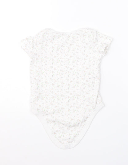 F&F Girls White  Cotton Babygrow One-Piece Size 18-24 Months