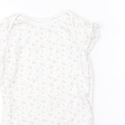 F&F Girls White  Cotton Babygrow One-Piece Size 18-24 Months