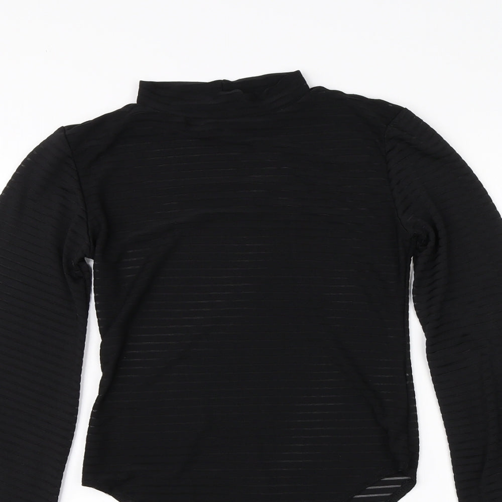 PRETTYLITTLETHING Womens Black  Polyester Romper One-Piece Size 8