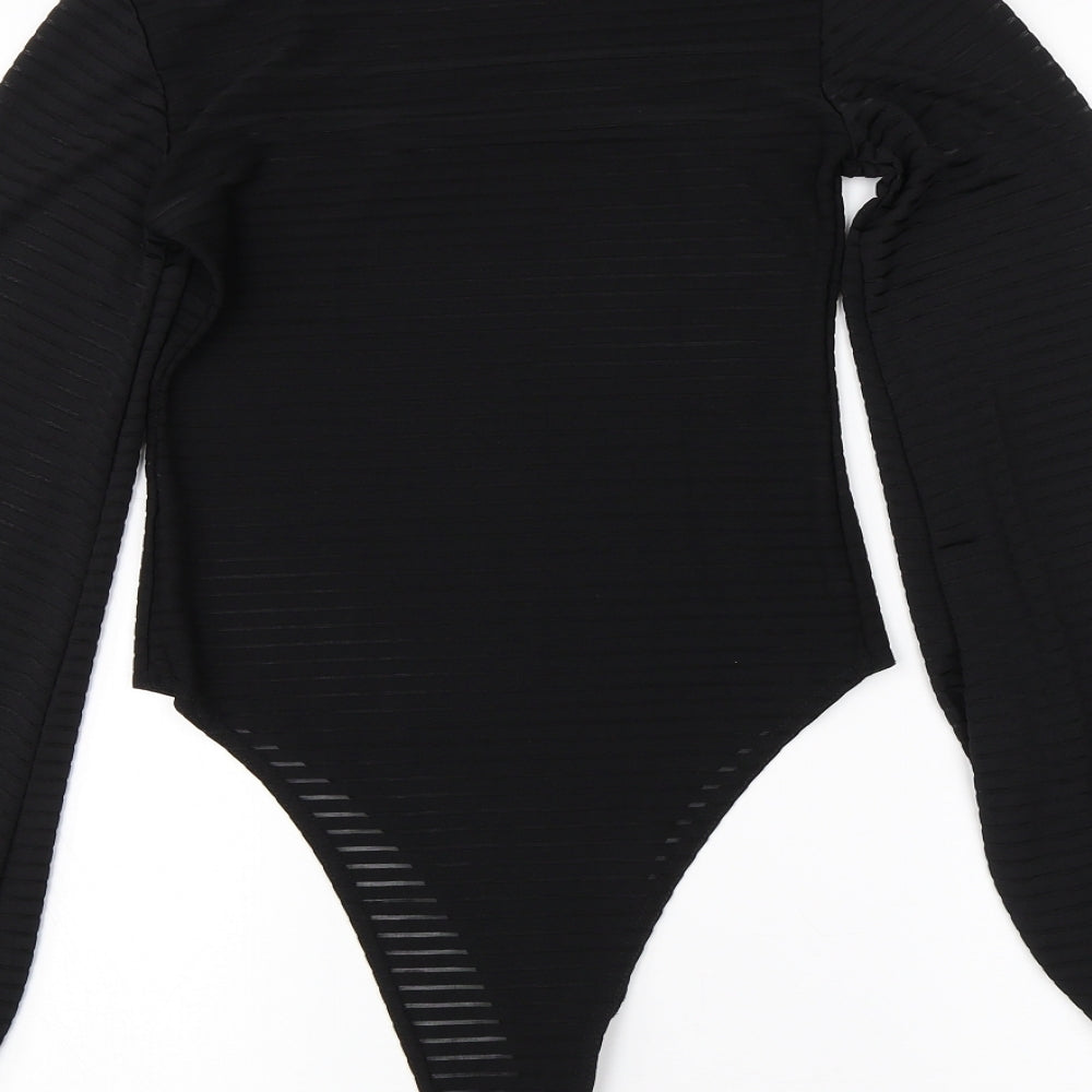 PRETTYLITTLETHING Womens Black  Polyester Romper One-Piece Size 8