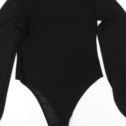 PRETTYLITTLETHING Womens Black  Polyester Romper One-Piece Size 8