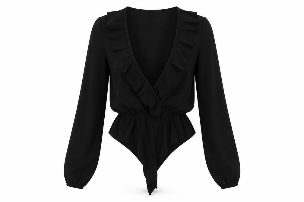 Womens UK Size 8 Boohoo One-Piece Black Romper