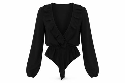 Womens UK Size 8 Boohoo One-Piece Black Romper